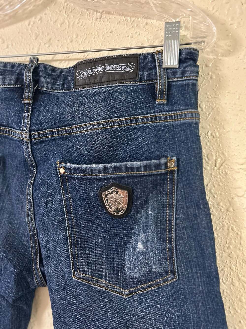 Chrome Hearts Women's Distressed Slim Fit Denim Jeans
